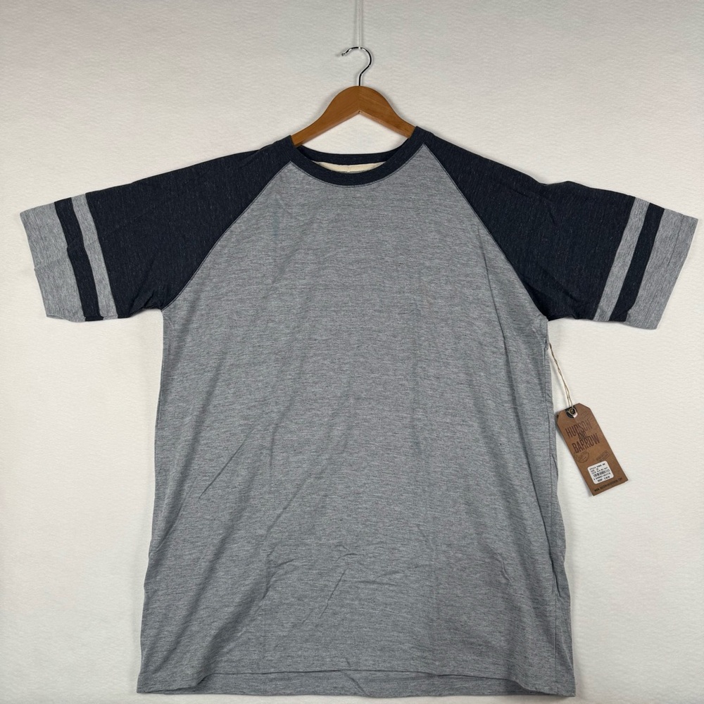 Hudson & Barrow NYC Men's 2XL Blue Short Sleeve Raglan Crew Neck T-Shirt F3